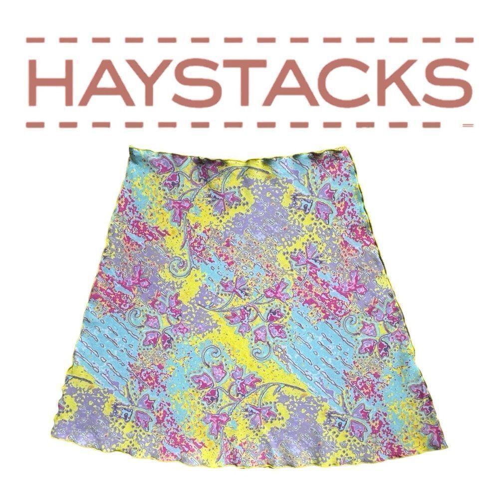 Haystacks Reversible Women’s Print Knit Bias Cut Skirt Medium